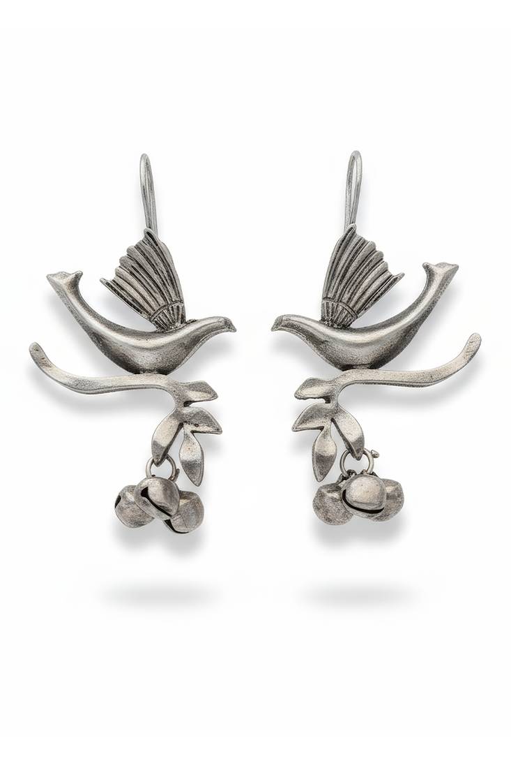 Oxidised silver designer earrings for women | antique style fancy oxidised jewelry