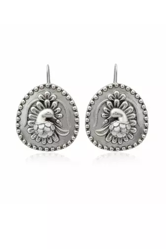 Oxidised silver beautiful designer earrings for women | antique style fancy oxidised jewelry