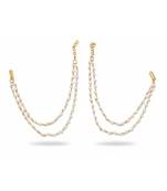 Pearl traditional double-line kaan chain with pearls for women & girls