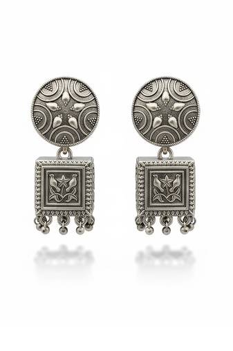 Oxcid traditional trendy oxidized silver polish designer earrings for women & girls