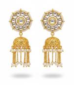 Whitekundan high gold polish full stone party wear earrings for women & girls