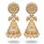 Gray clustered pearl high gold polish meenakari jhumka style long earrings for women & girls
