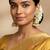 Gray clustered pearl high gold polish meenakari jhumka style long earrings for women & girls