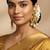 Ruby green god laxmi design clustered pearl high gold polish temple earrings for women & girls
