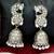 White clustered pearl oxidised silver polish jhumka earrings for women & girls