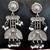Pearl fancy style oxidised silver polish long earrings for women & girls