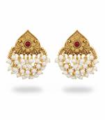 Ruby moti beautiful antique design high gold polish earrings for women & girls