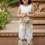 Offwhite soft kora cotton thread embroidered work co-ord set