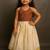 Mustard soft kerala silk with zari weaving pavadai set