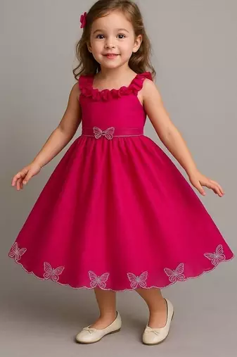 Ranipink soft space silk with diamond and panel work gown