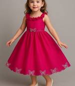 Ranipink soft space silk with diamond and panel work gown