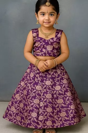 Wine banarasi silk zari weaving pattu langa 