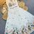 Offwhite soft kora cotton thread embroidered pavadai set