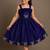 Navyblue soft space silk with diamond and panel work gown
