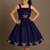 Navyblue soft space silk with diamond and panel work gown