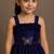 Navyblue soft space silk with diamond and panel work gown