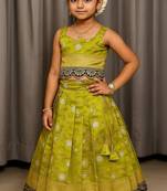 soft silk zari weaving and pavadai lehenga choli