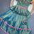 Seagreen soft silk zari weaving and jacquard pattu pavadai set