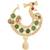 Peacock design cz american diamond non-piercing screw press nose pin/nath clip on for women