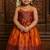 Orange soft silk pure zari weaving pattu langa gown