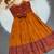 Orange soft silk pure zari weaving pattu langa gown