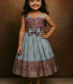 Skyblue soft silk pure zari weaving pavadai gown