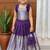 Purple soft organza zari weaving pavadai set