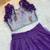 Purple soft organza zari weaving pavadai set