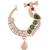 Peacock design cz american diamond non-piercing screw press nose pin/nath clip on for women