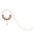 Bridal nose ring/nath without piercing with pearl chain encased with pearl stone for women
