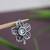 Navratri ethnic silver plated floral shaped clip on non piercing pressing type nose pin, nose ring stud for women