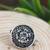 Navratri ethnic silver plated floral design clip on non piercing pressing type nose pin, nose ring stud for women