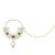 Ethnic bridal nose ring/nath without piercing with pearl chain encased with pearl stone for women