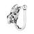 Navratri ethnic silver plated leaf design clip on non piercing pressing type nose pin, nose ring stud for women