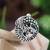 Navratri ethnic silver plated peacock design clip on non piercing pressing type nose pin, nose ring stud for women