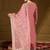 Women pink silk blend solid embroidered straight kurta trousers with dupatta