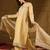 Women yellow silk blend solid embroidered straight kurta trousers with dupatta