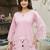 Women pink silk blend solid embroidered coord sets
