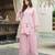 Women pink silk blend solid embroidered coord sets