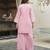 Women pink silk blend solid embroidered coord sets