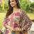 Women multicolor rayon blend floral printed straight kurta trousers with dupatta