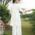Women white silk blend solid embroidered coord sets