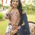 Women blue rayon blend floral printed straight kurta trousers with dupatta