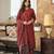 Maroon Rayon Blend Geometric Printed Kurta Trousers