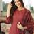 Women maroon rayon blend geometric printed straight kurta trousers with dupatta