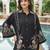 Women black pure cotton solid embroidered coord sets