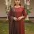 Women maroon rayon blend geometric printed straight kurta trousers with dupatta
