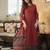 Maroon Rayon Blend Geometric Printed Kurta Trousers