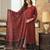 Women maroon rayon blend geometric printed straight kurta trousers with dupatta