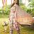 Women multicolor rayon blend floral printed straight kurta trousers with dupatta